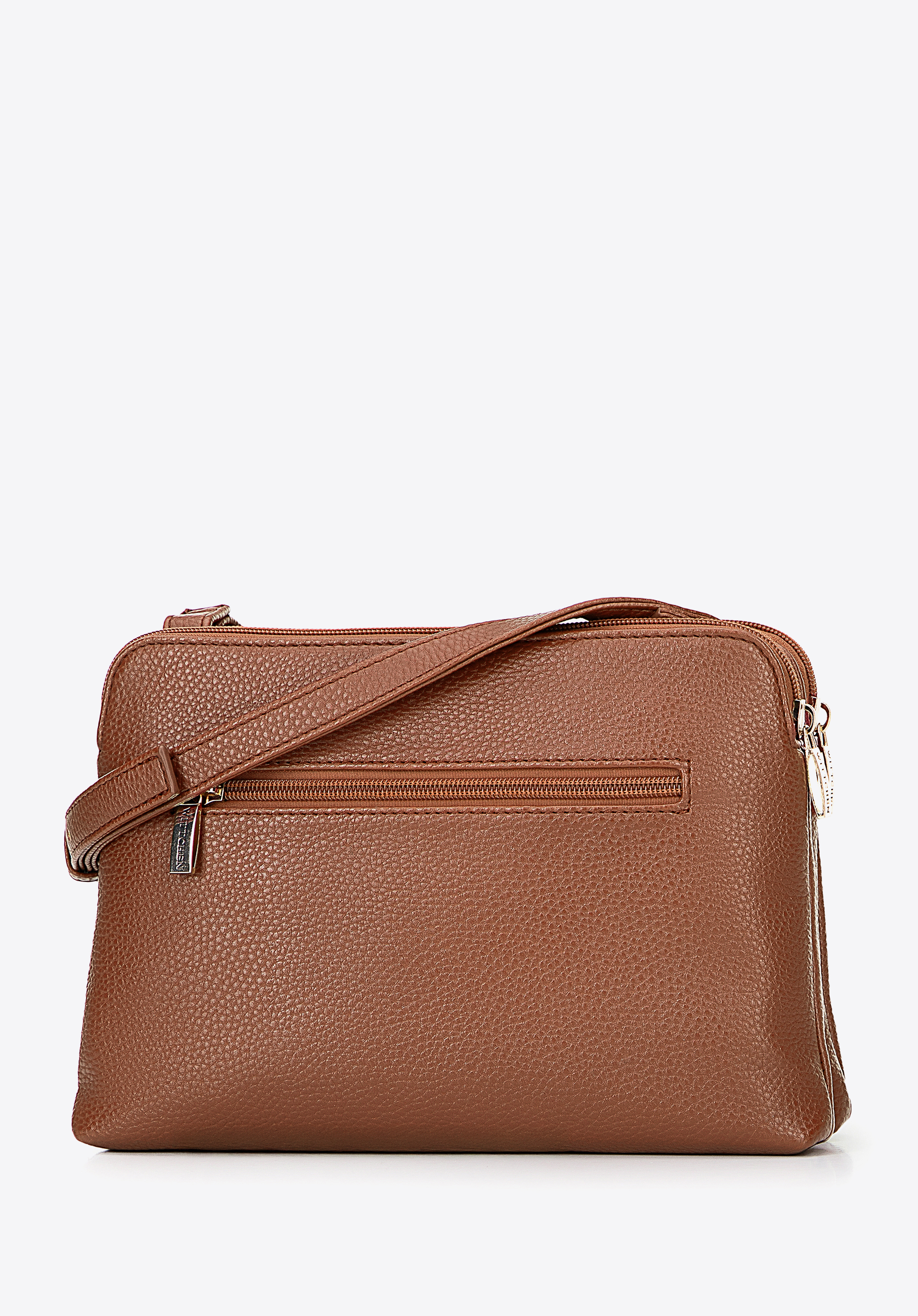 Umhängetasche mit zwei Fächern für Damen, braun, 100-4Y-009-5, Bild 1