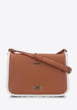 Tasche mit Pelz, braun-weiß, 93-4Y-505-5, Bild 1