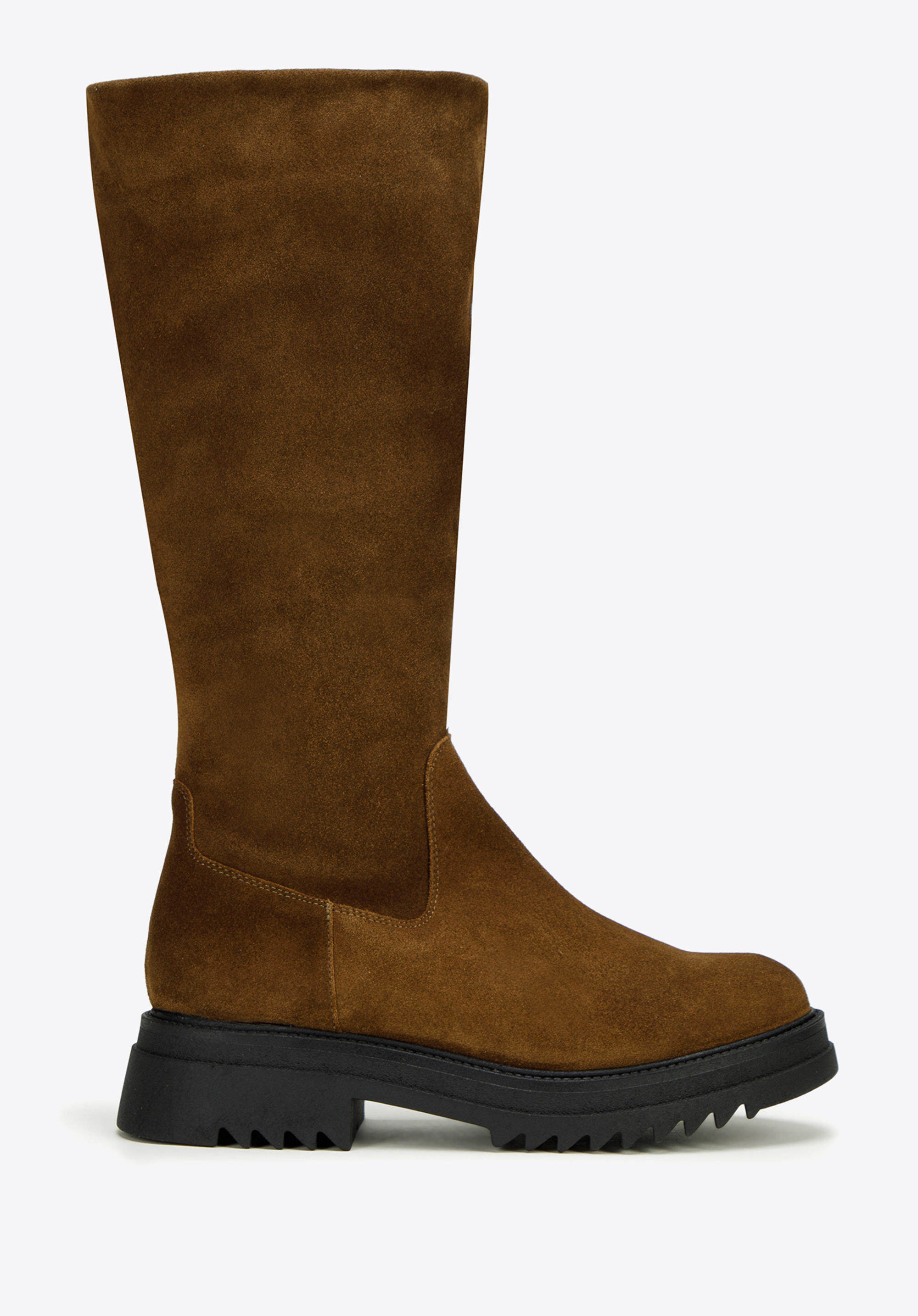 Wildlederstiefel mit Plateausohle, braun, 97-D-307-4-38, Bild 1