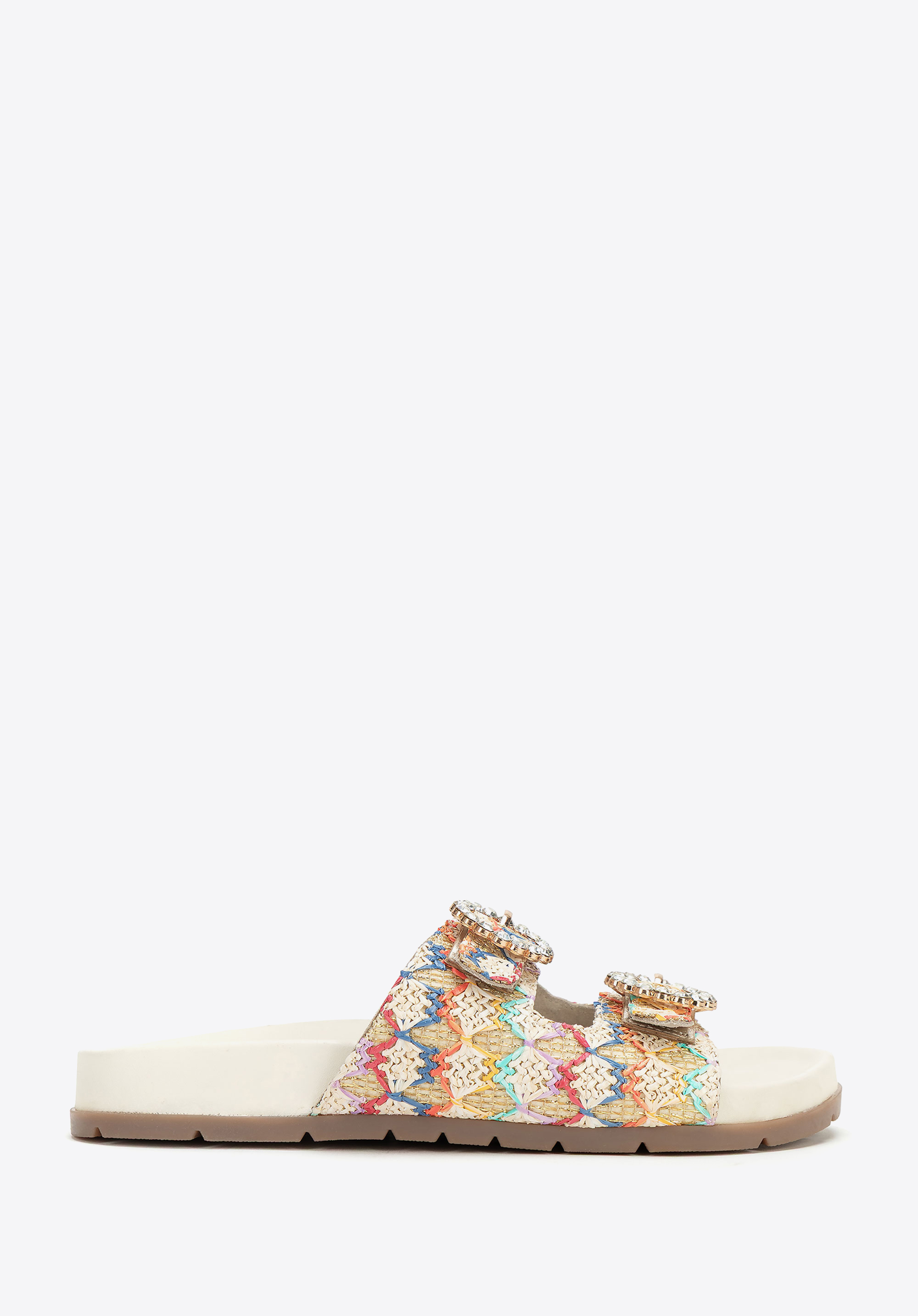 Damensandalen aus Kunstbast, bunt, 100-D-704-X-38, Bild 1
