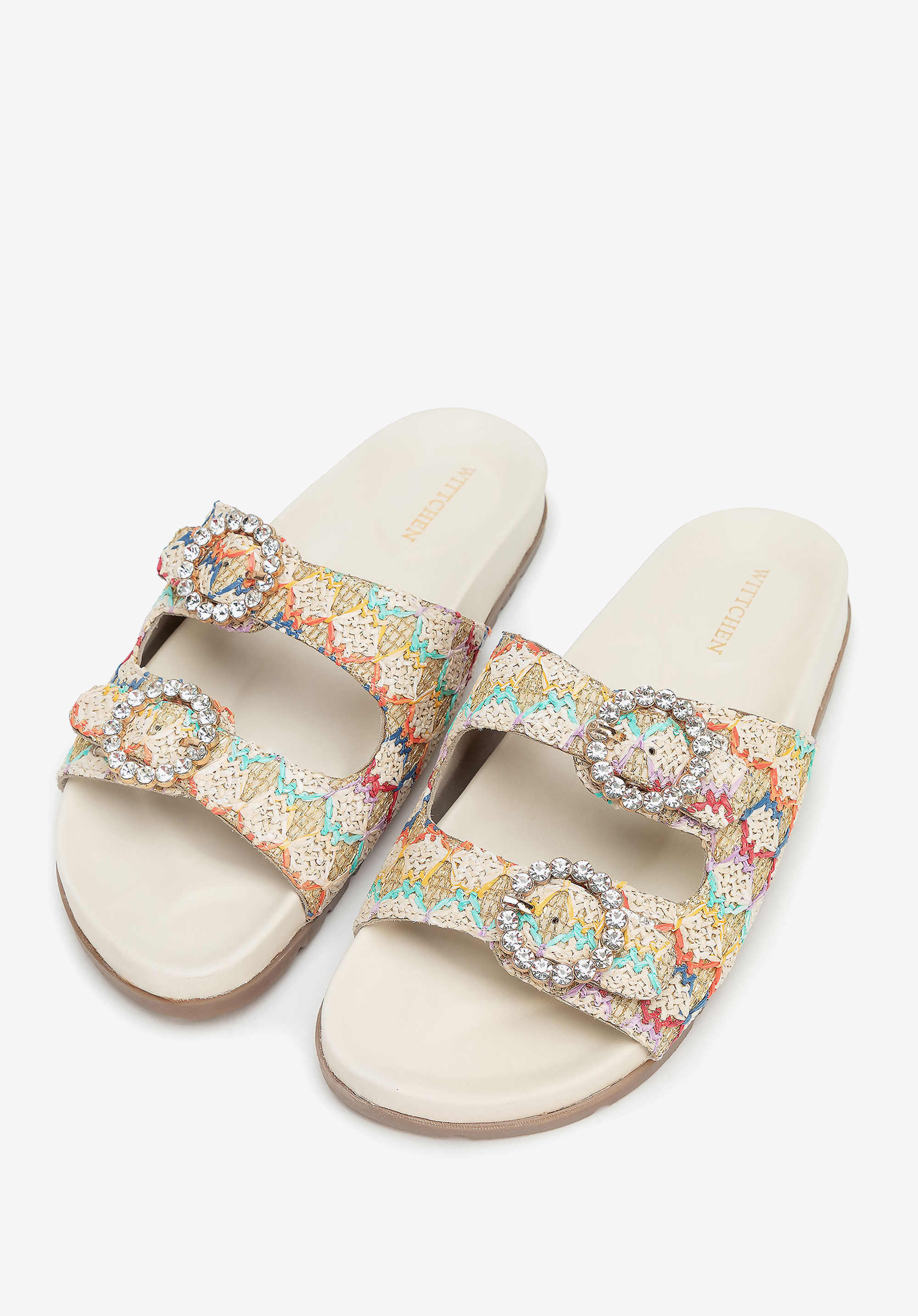 Damensandalen aus Kunstbast, bunt, 100-D-704-X-38, Bild 1
