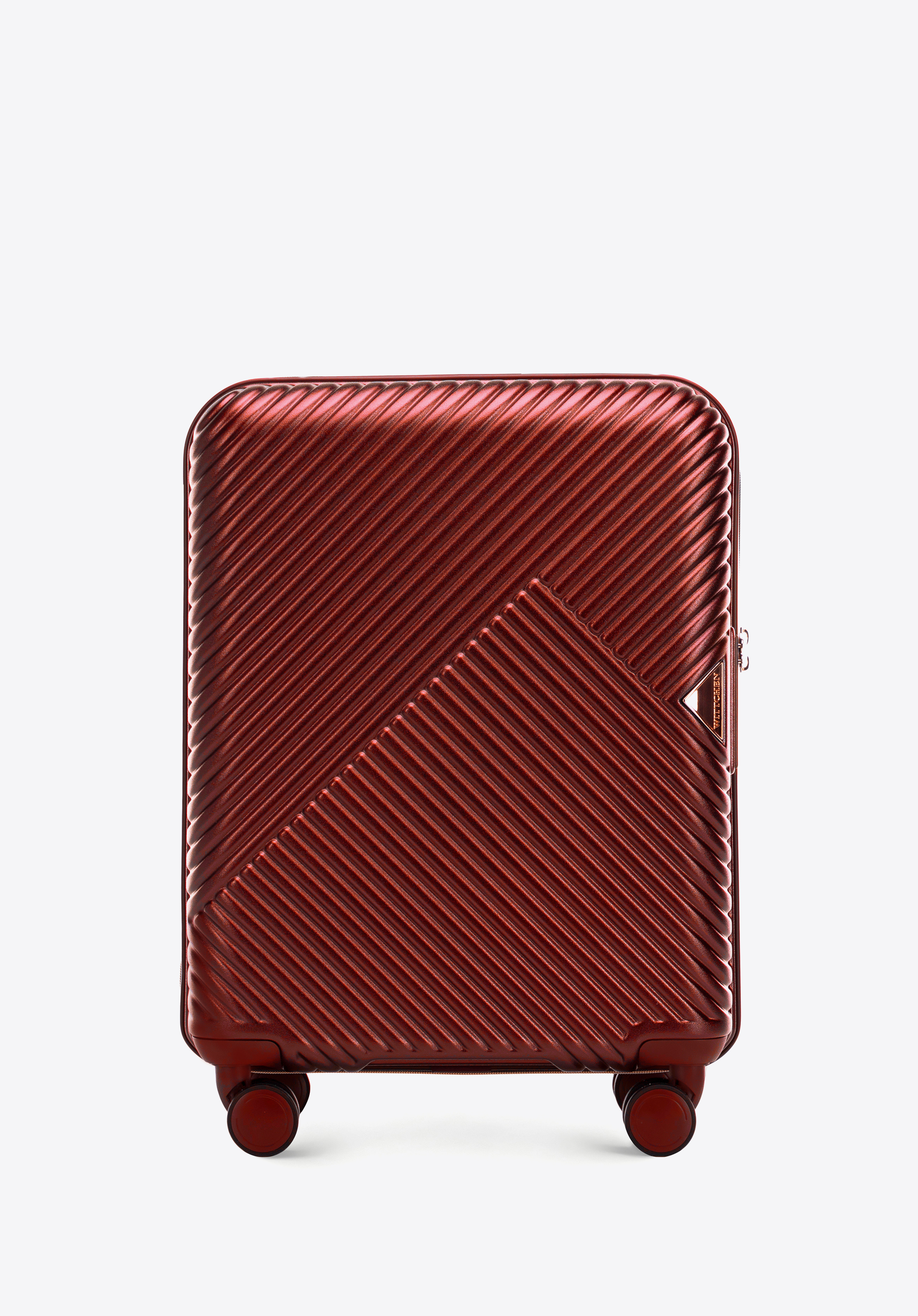 Kabinenkoffer und Kosmetikkoffer aus Polycarbonat mit Streifenmuster, burgunderrot, 56-3P-841-35K, Bild 1