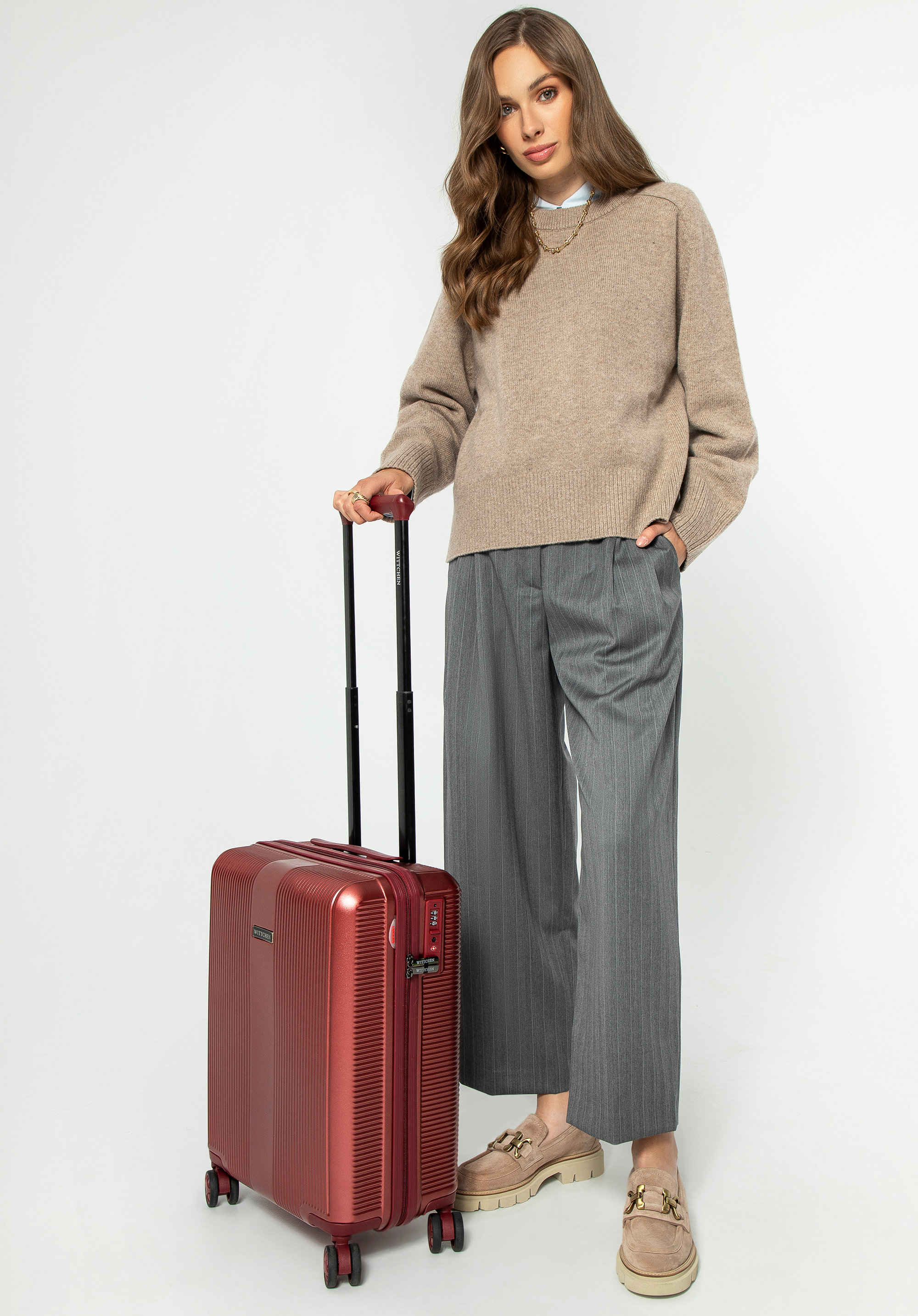 Kleiner Koffer aus Polycarbonat, burgunderrot, 56-3P-901-36, Bild 1