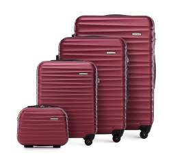 ABS bőrönd készlet bordázott, sötét vörös, 56-3A-31K-31, Fénykép 1