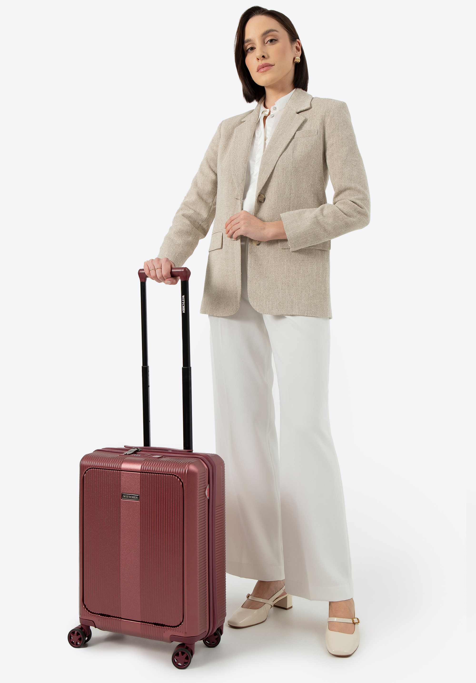 Kabinové zavazadlo s polykarbonátu s kapsou na 15” notebook, burgundová, 56-3P-900-36, Obrázek 1