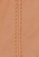 Mănuși de piele de damă cu inserții din piele intoarsa, camel, 39-6-559-LB-S, Fotografie 5