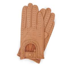 Mănuși de damă din piele pentru mașină, camel, 46-6L-292-LB-M, Fotografie 1