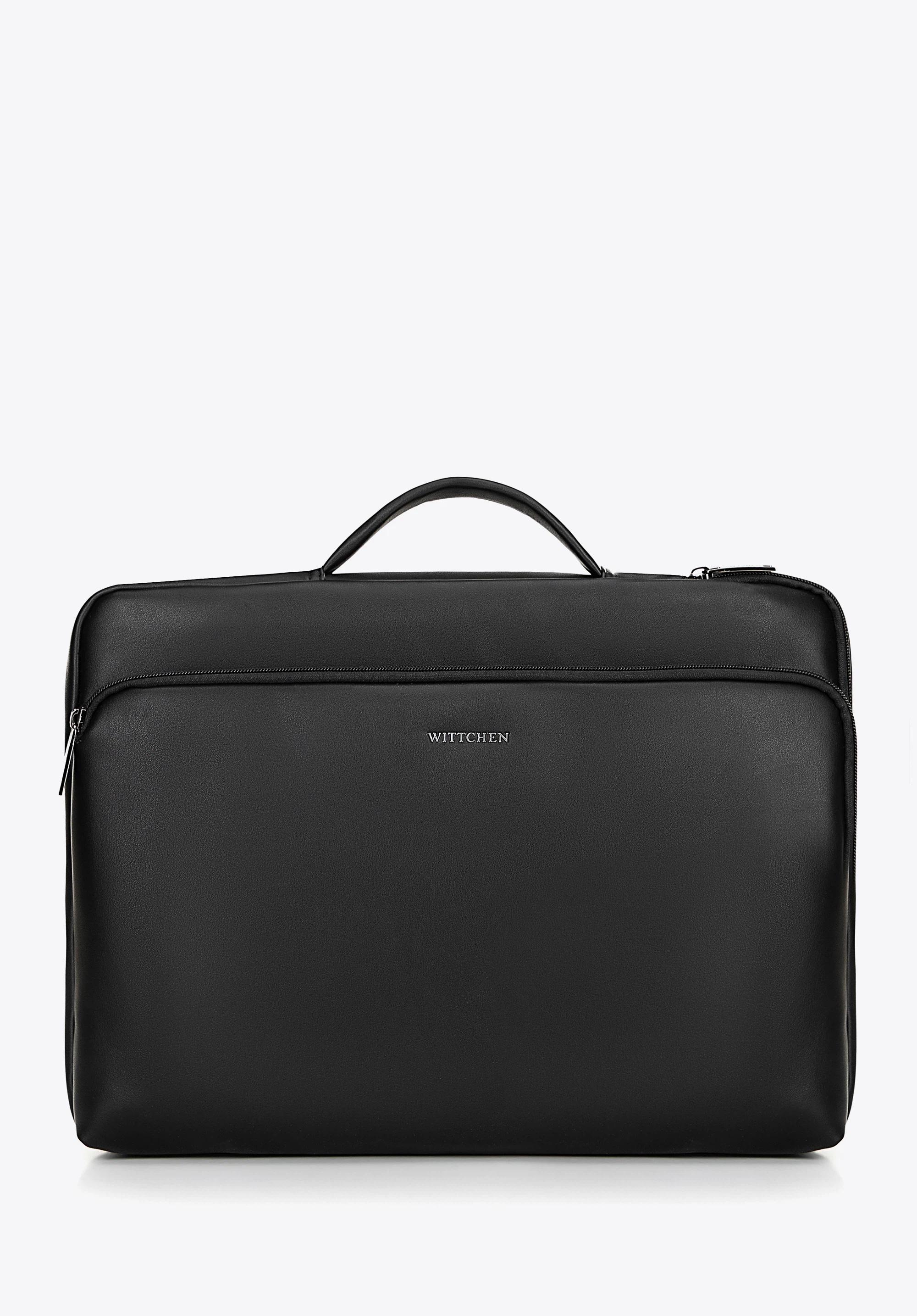 16&quot; taška na notebook z umělé kůže s bočním zipem, černá, 100-3P-901-1, Obrázek 1