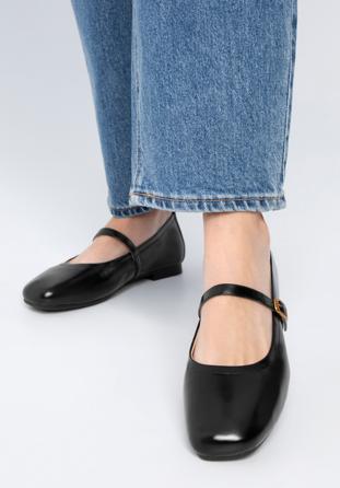 Kožené dámské boty s páskem, černá, 98-D-962-1-35, Obrázek 1