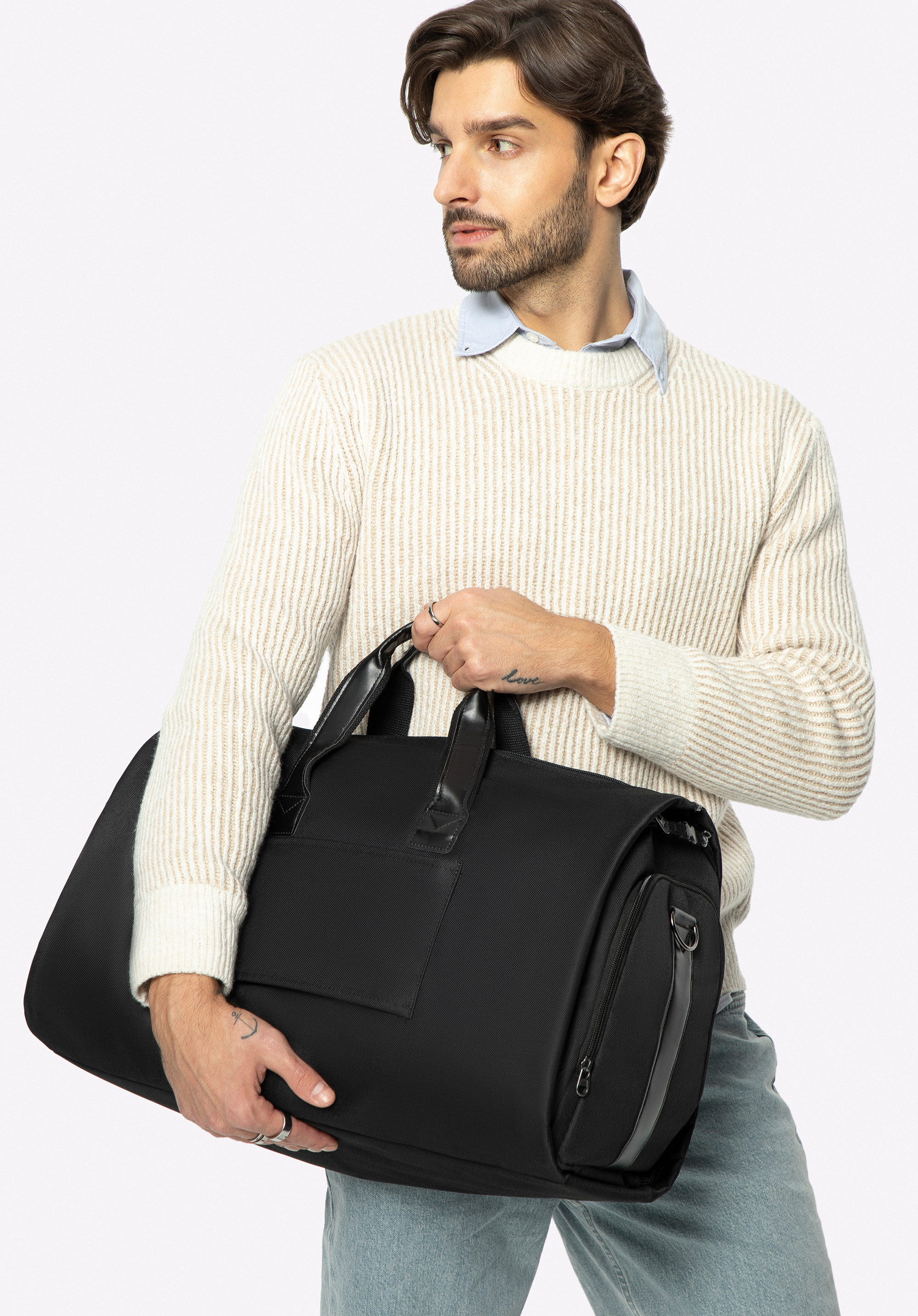 Cestovní taška na oblečení, černá, 56-3S-700-10, Obrázek 1