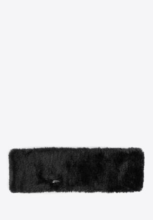 Dámská čelenka z ekologické kožešiny, černá, 97-7F-200-1, Obrázek 1