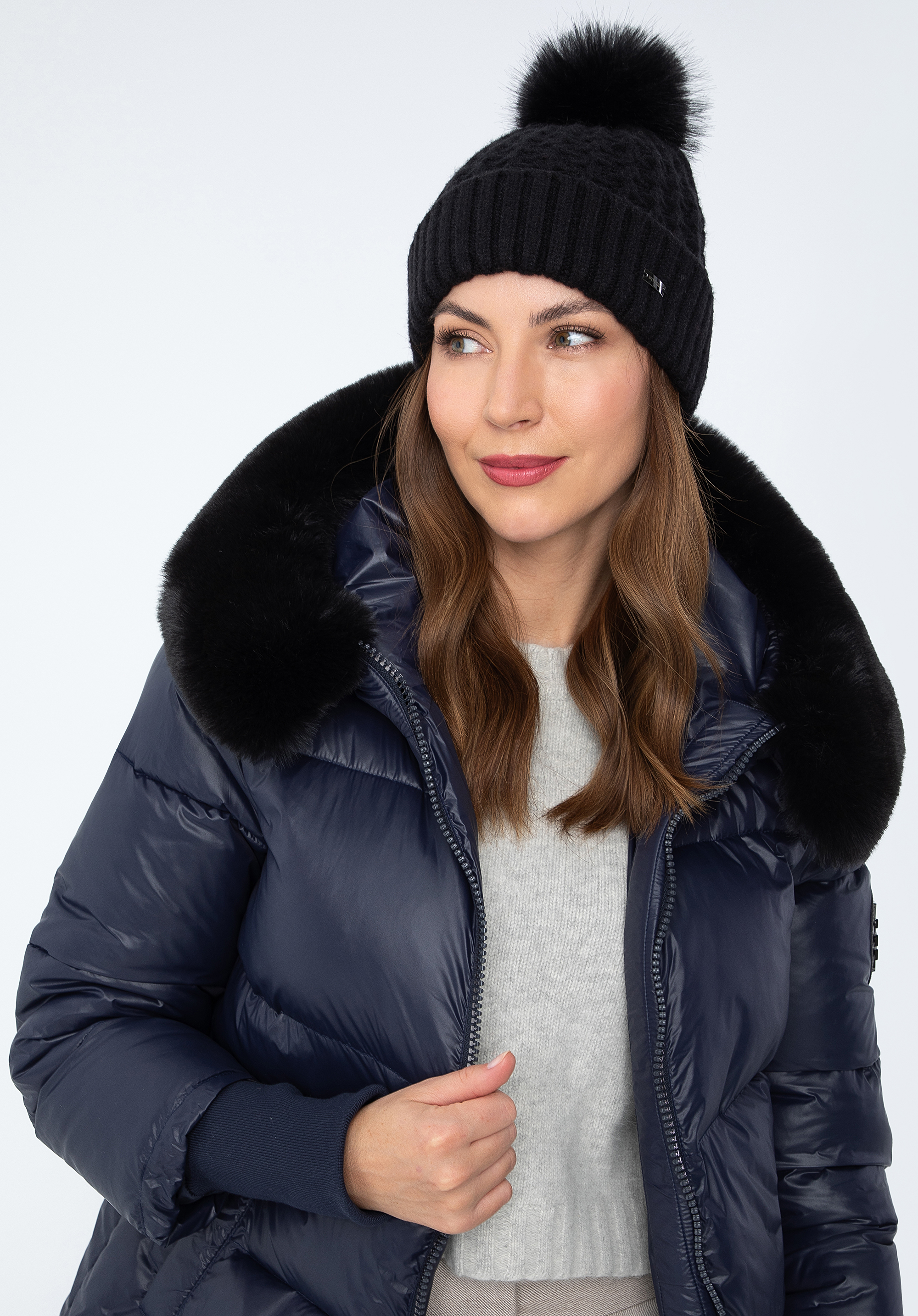 Dámská čepice, černá, 97-HF-105-6, Obrázek 1