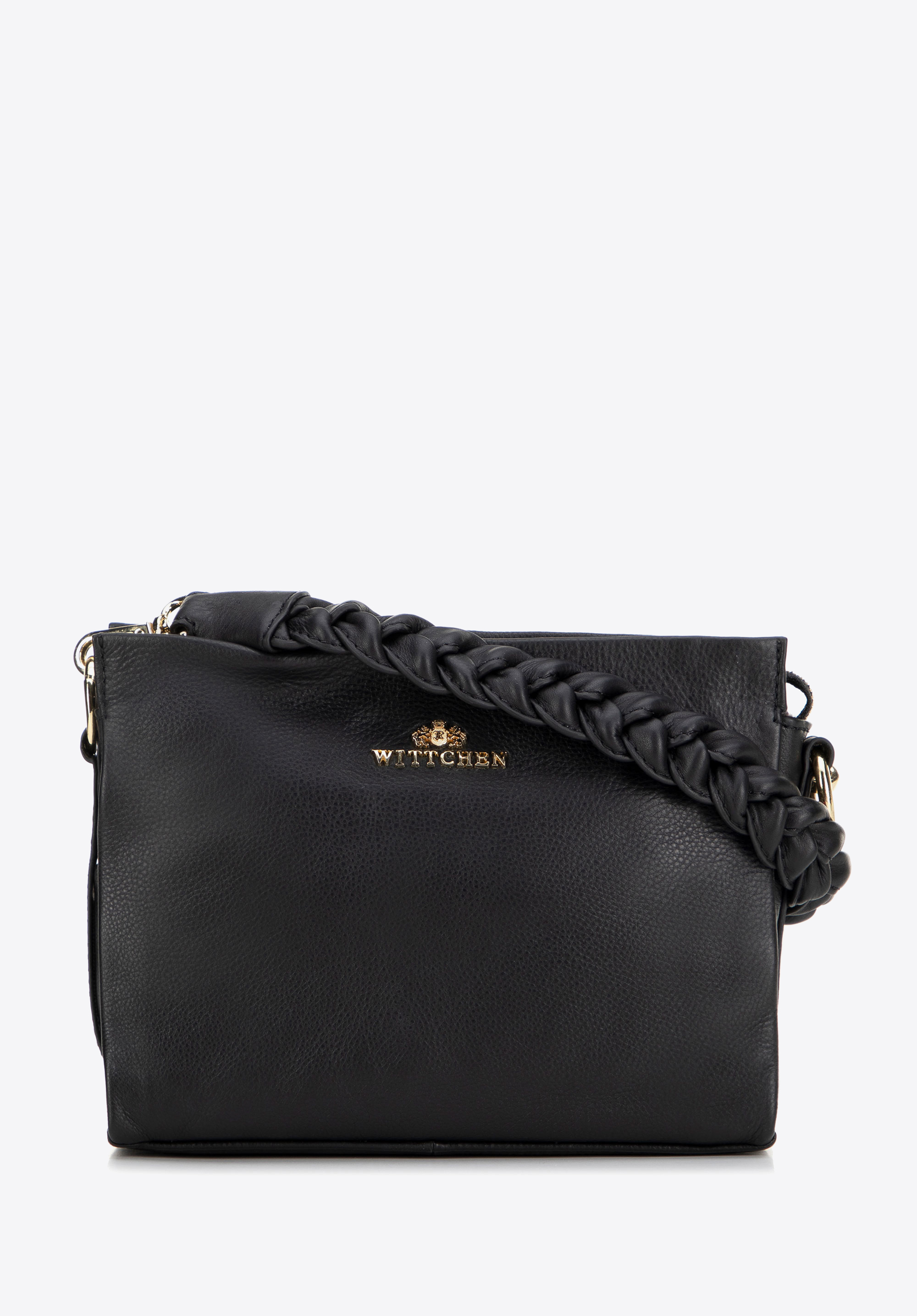 Dámská crossbody kabelka s tkaným uchem, černá, 99-4E-011-1, Obrázek 1