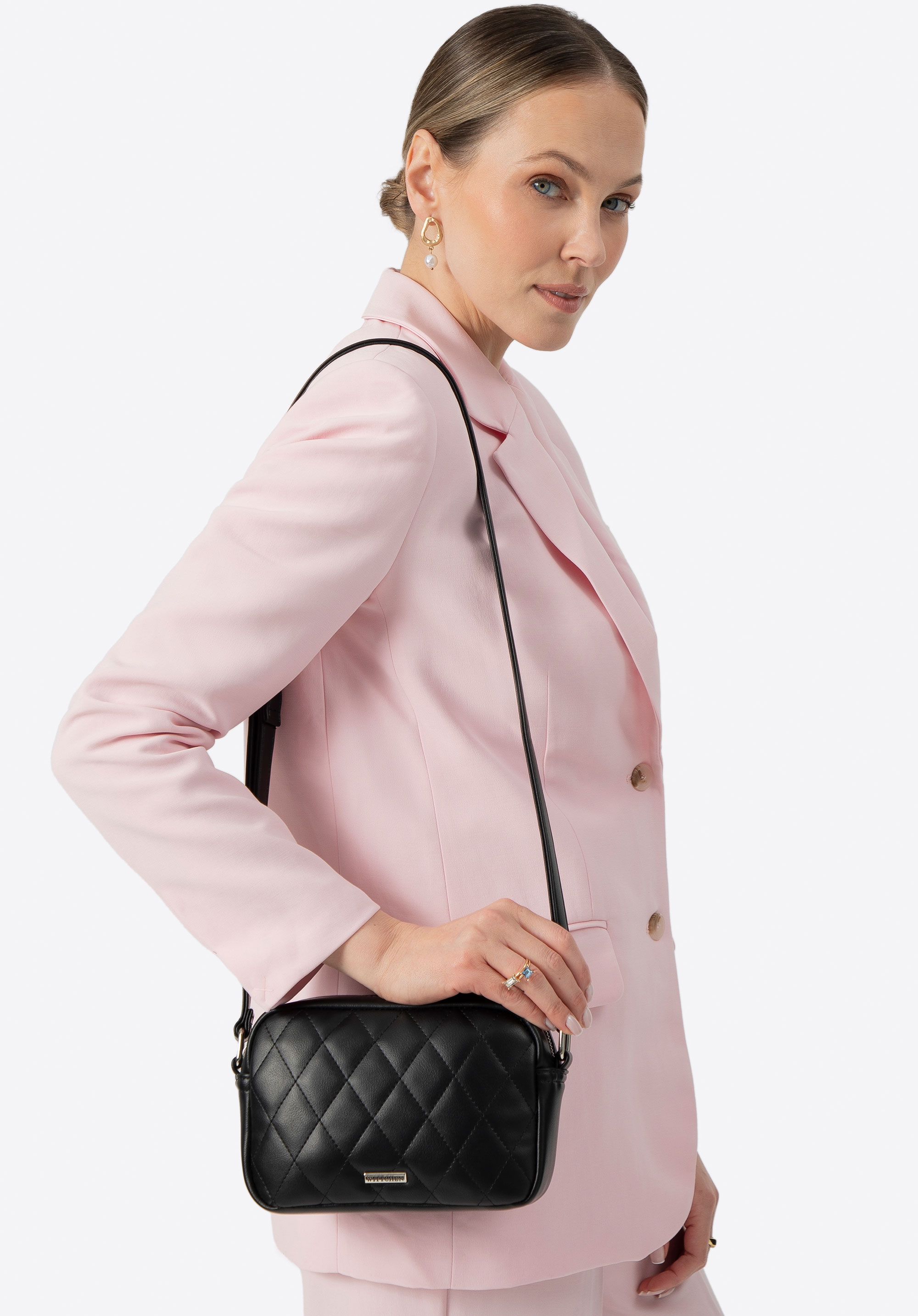 Dámská crossbody kabelka z umělé kůže, černá, 100-4Y-230-1, Obrázek 1