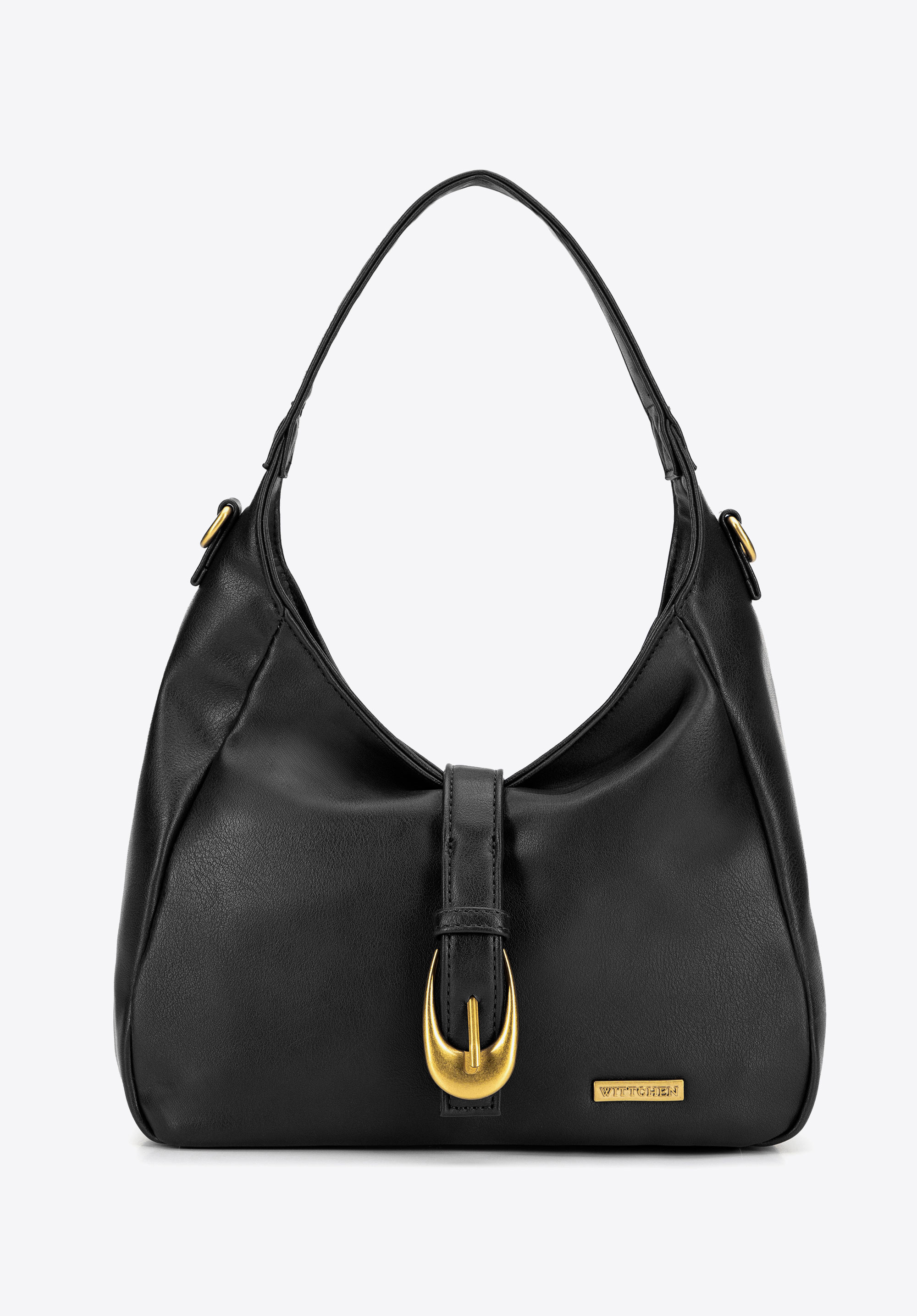 Dámská crossbody kabelka z umělé kůže s dvojitým zapínáním, černá, 101-4Y-423-1, Obrázek 1