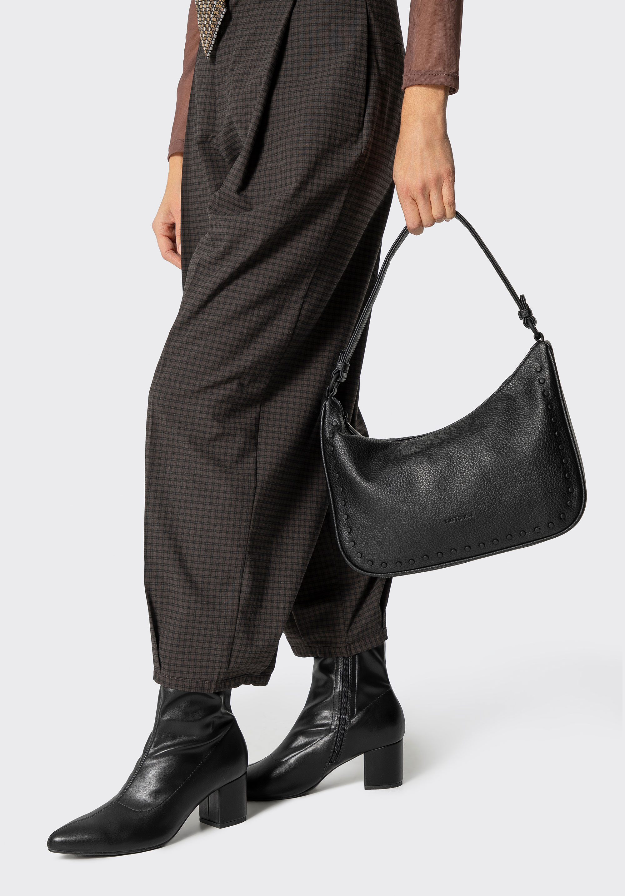 Dámská kabelka přes rameno z umělé kůže, černá, 101-4Y-702-1, Obrázek 1