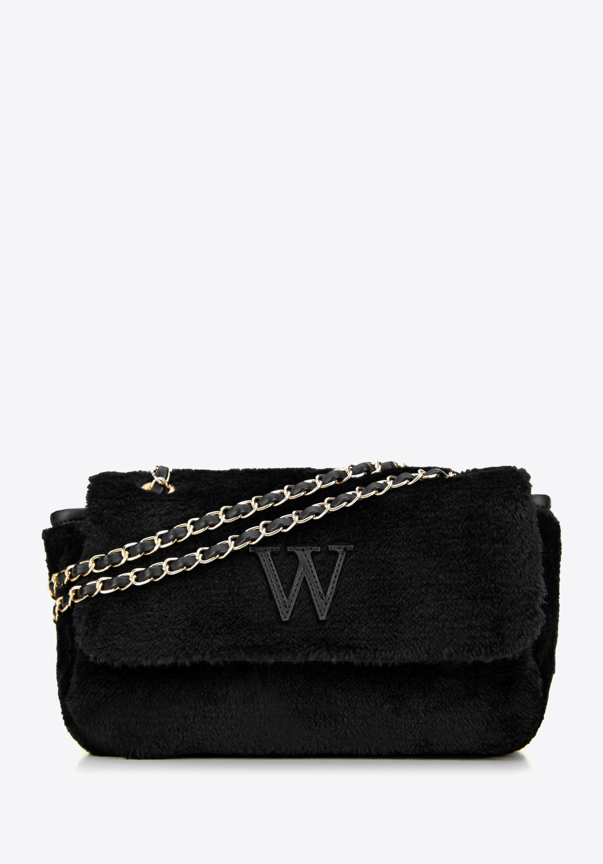 Dámská kabelka s kožíškem, černá, 99-4Y-218-1, Obrázek 1