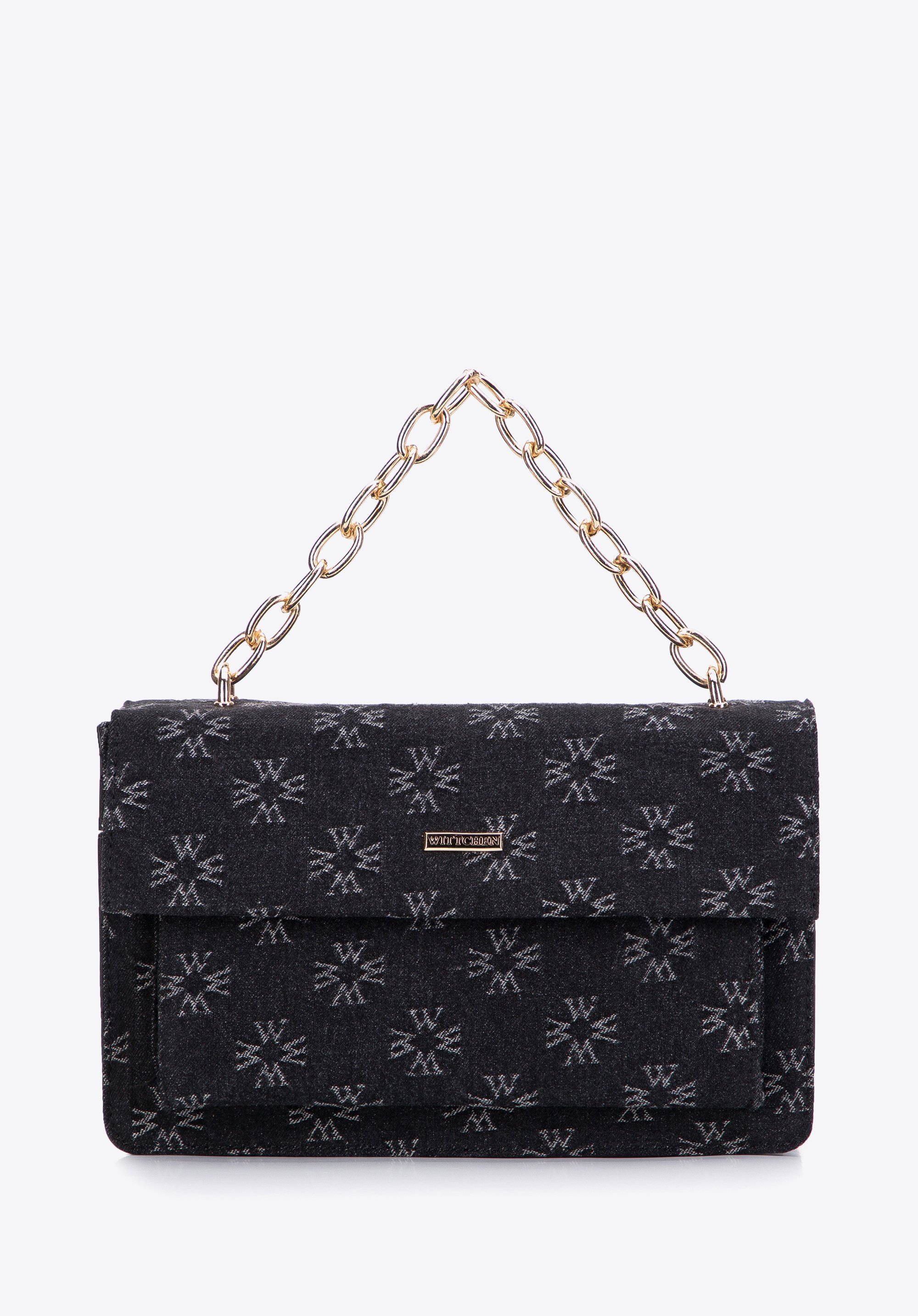 Dámská kabelka s monogramem, černá, 97-4Y-212-1, Obrázek 1