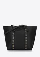 Dámská kabelka s nýtovanými popruhy, černá, 97-4Y-771-5, Obrázek 2