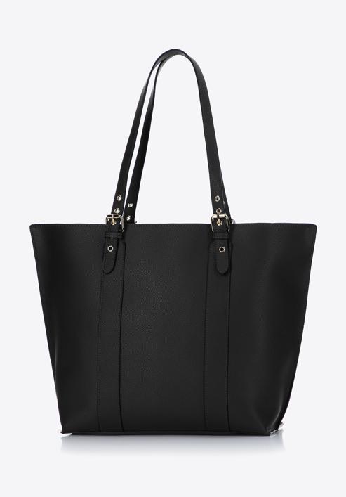 Dámská kabelka s nýtovanými popruhy, černá, 97-4Y-771-3, Obrázek 3