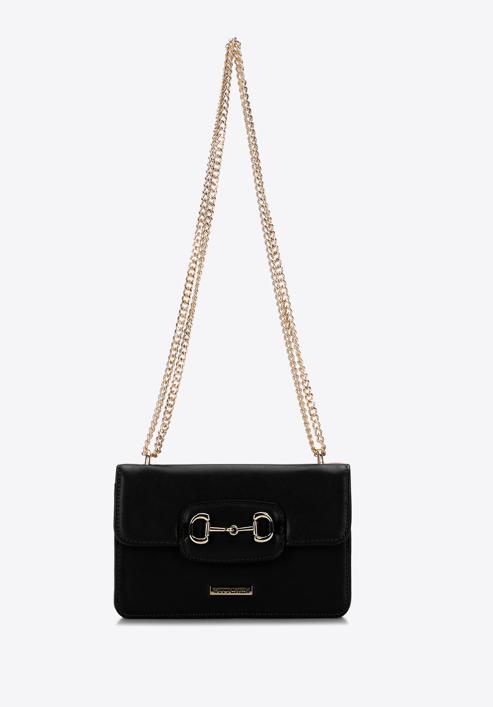 Dámská kabelka s ozdobnou sponou na řetízku, černá, 97-4Y-760-P, Obrázek 2