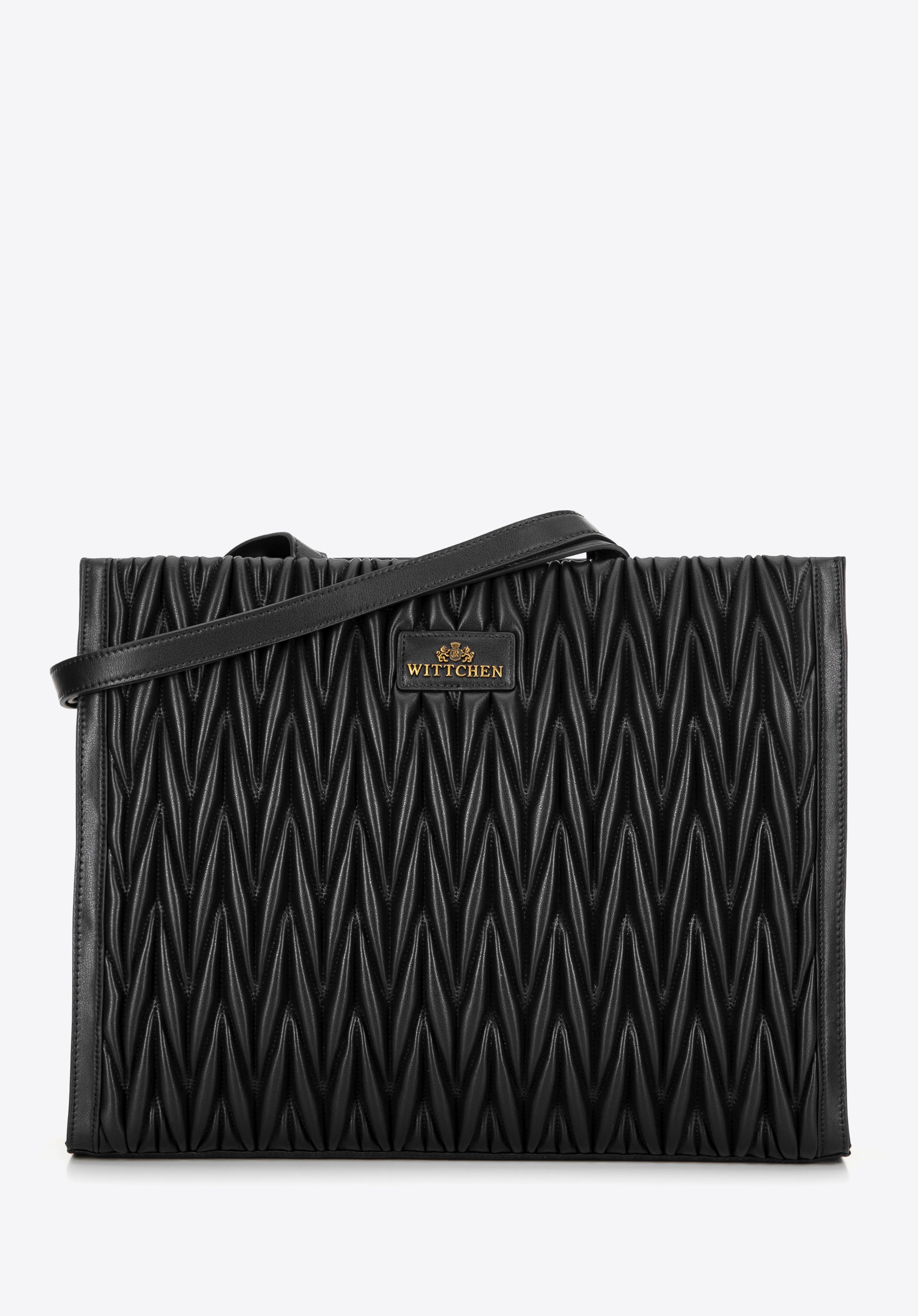 Dámská kabelka s vertikálním prošíváním, černá, 99-4E-601-1, Obrázek 1