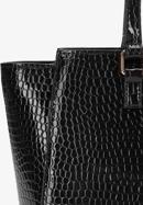 Dámská kabelka vyrobená z ekologické kůže s exotickou texturou, černá, 97-4Y-751-1, Obrázek 6