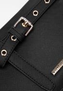 Dámská kabelka z ekologické kůže s ozdobným popruhem, černá, 97-4Y-220-Z, Obrázek 4