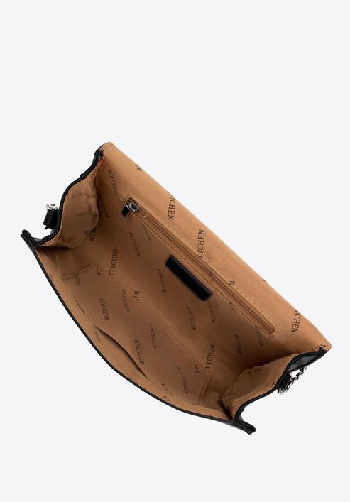 Dámská kabelka z hladké ekologické kůže s přezkou s krystaly, černá, 98-4Y-026-3, Obrázek 3