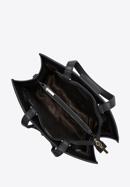 Dámská kabelka z přírodní kůže s ozdobnou přezkou, černá, 97-4E-615-1, Obrázek 3