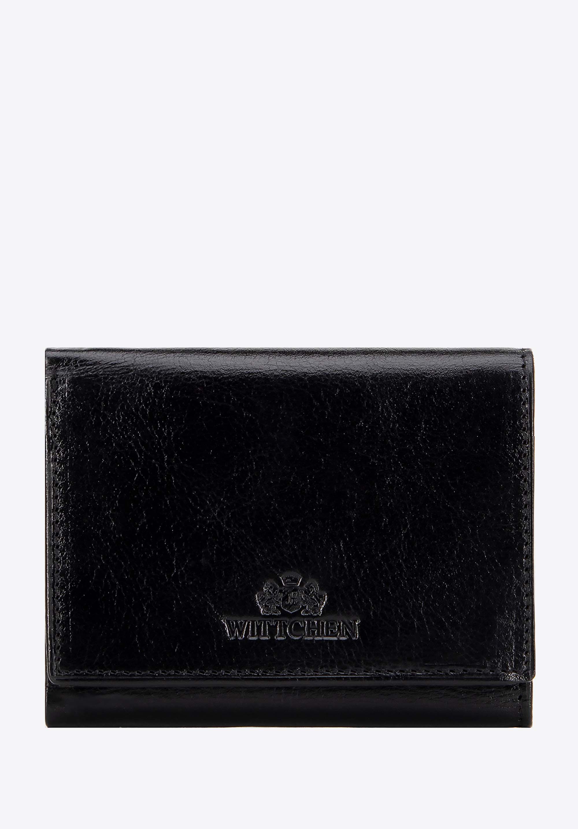 Dámská kompaktní kožená peněženka, černá, 21-1-032-L10, Obrázek 1