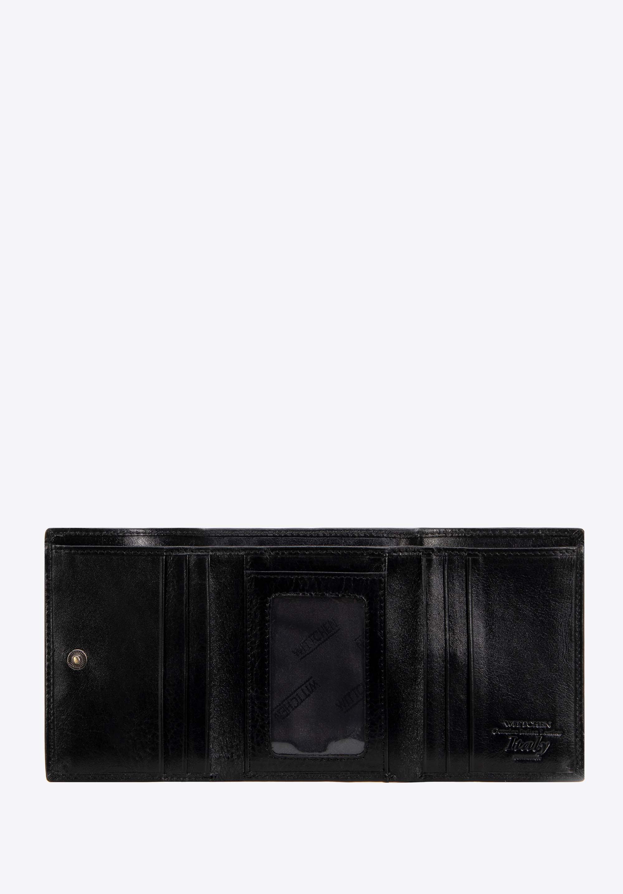 Dámská kompaktní kožená peněženka, černá, 21-1-032-L10, Obrázek 1