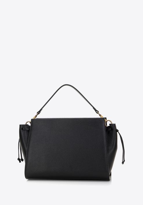 Dámská kožená kabelka s popruhy, černá, 98-4E-208-0, Obrázek 2