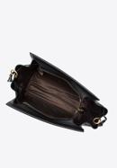 Dámská kožená kabelka s popruhy, černá, 98-4E-208-5, Obrázek 3