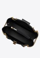 Dámská kožená kabelka s řetízkem, černá, 98-4E-214-1, Obrázek 4