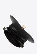 Dámská kožená kabelka se zaoblenou klopou, černá, 98-4E-216-1, Obrázek 3