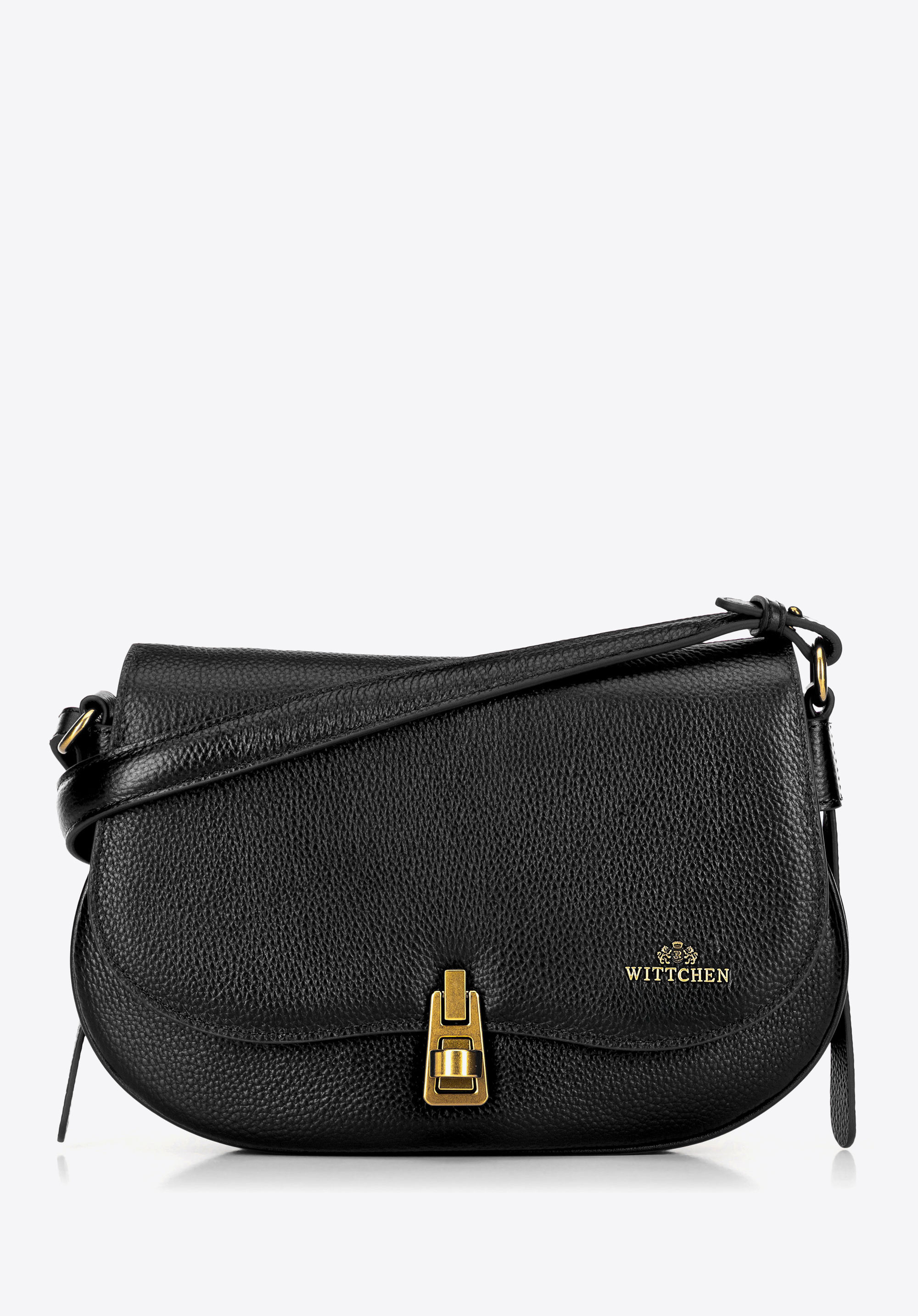 Dámská kabelka přes rameno z přírodní kůže, černá, 100-4E-208-1, Obrázek 1