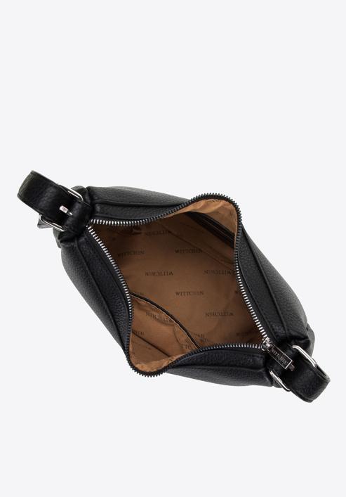 Dámská lichoběžníková kabelka z ekologické kůže s prošíváním, černá, 98-4Y-600-Z, Obrázek 3
