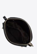 Dámská lichoběžníková kožená kabelka s monogramem, černá, 98-4E-603-9, Obrázek 3