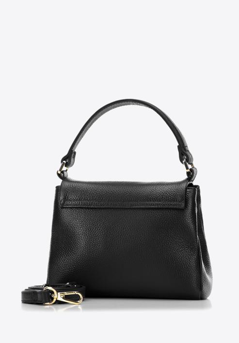 Dámská malá dvoukomorová kožená kabelka, černá, 98-4E-621-6, Obrázek 2