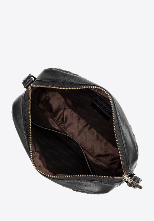 Dámská malá kožená kabelka, černá, 97-4E-511-G, Obrázek 3