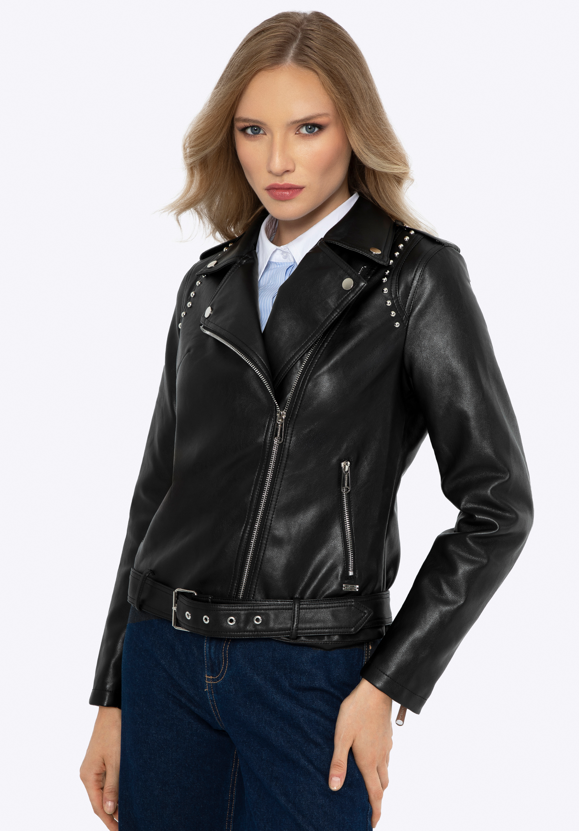 Dámská motorkářská bunda, černá, 99-9P-110-1-XL, Obrázek 1
