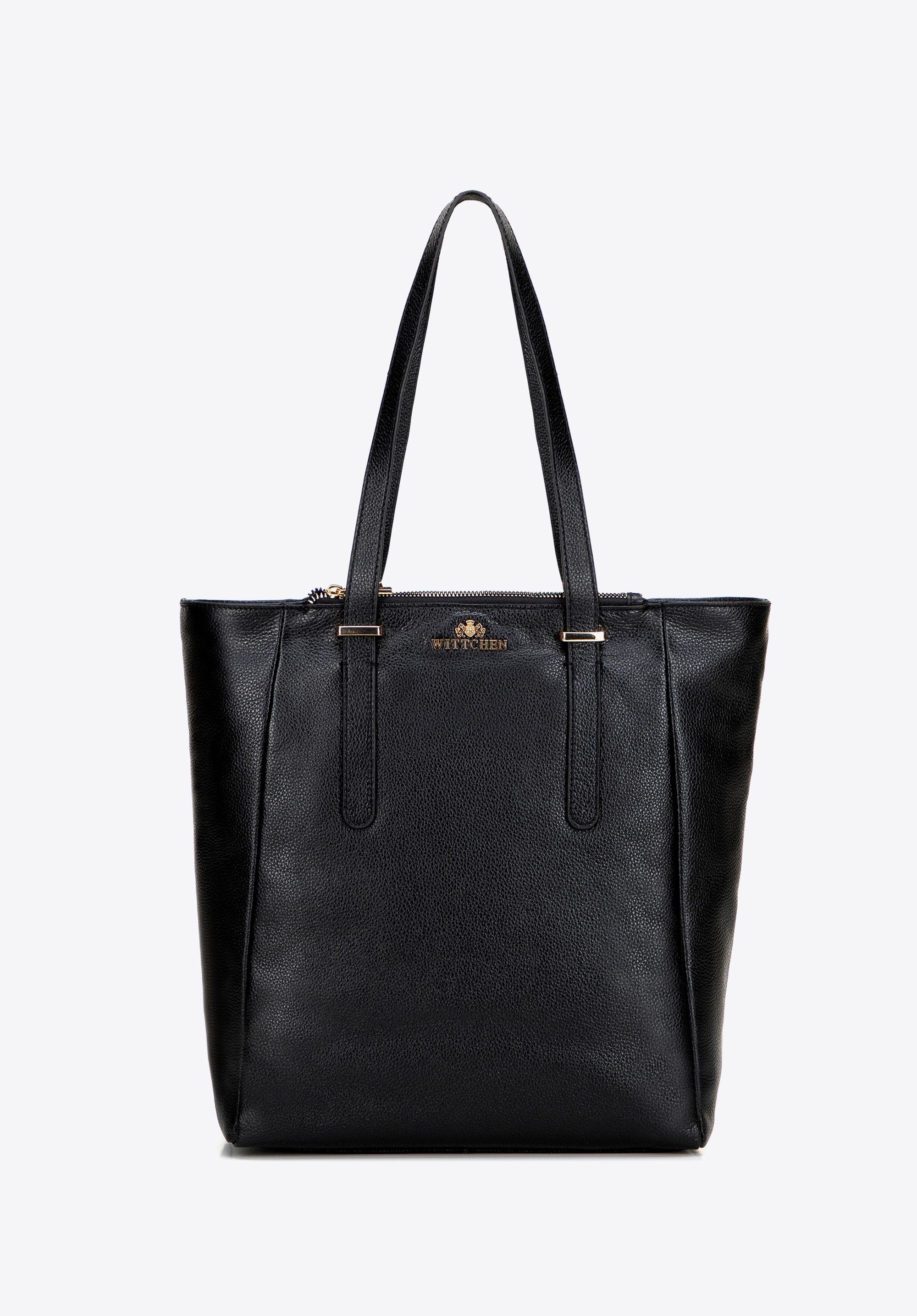 Dámská nákupní taška z oblázkové kůže, černá, 101-4E-804-1, Obrázek 1