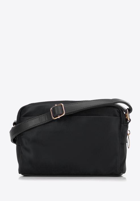 Dámská nylonová kabelka s vložkami z ekologické kůže, černá, 97-4Y-103-7, Obrázek 2