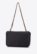 Dámská pletená  kabelka s řetízkem, černá, 98-4Y-010-Y, Obrázek 3