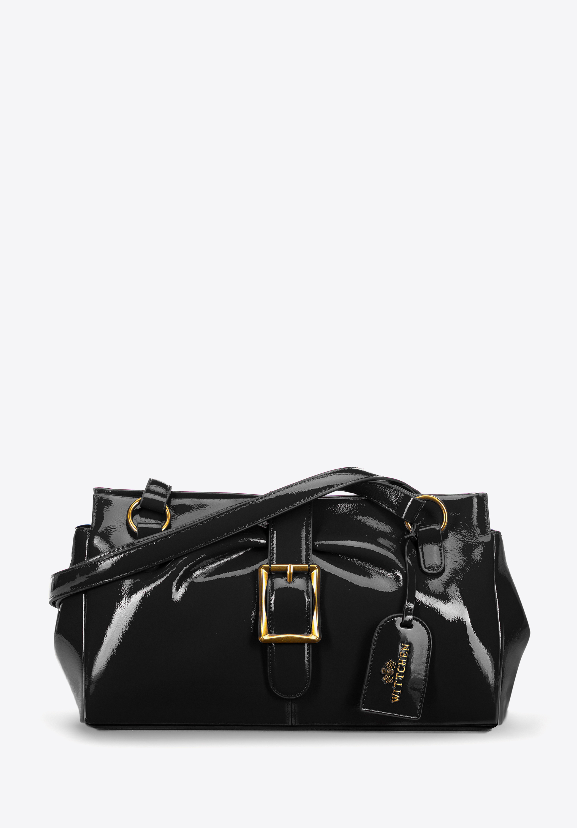 Dámská prodloužená kožená taška přes rameno, černá, 100-4E-221-1, Obrázek 1