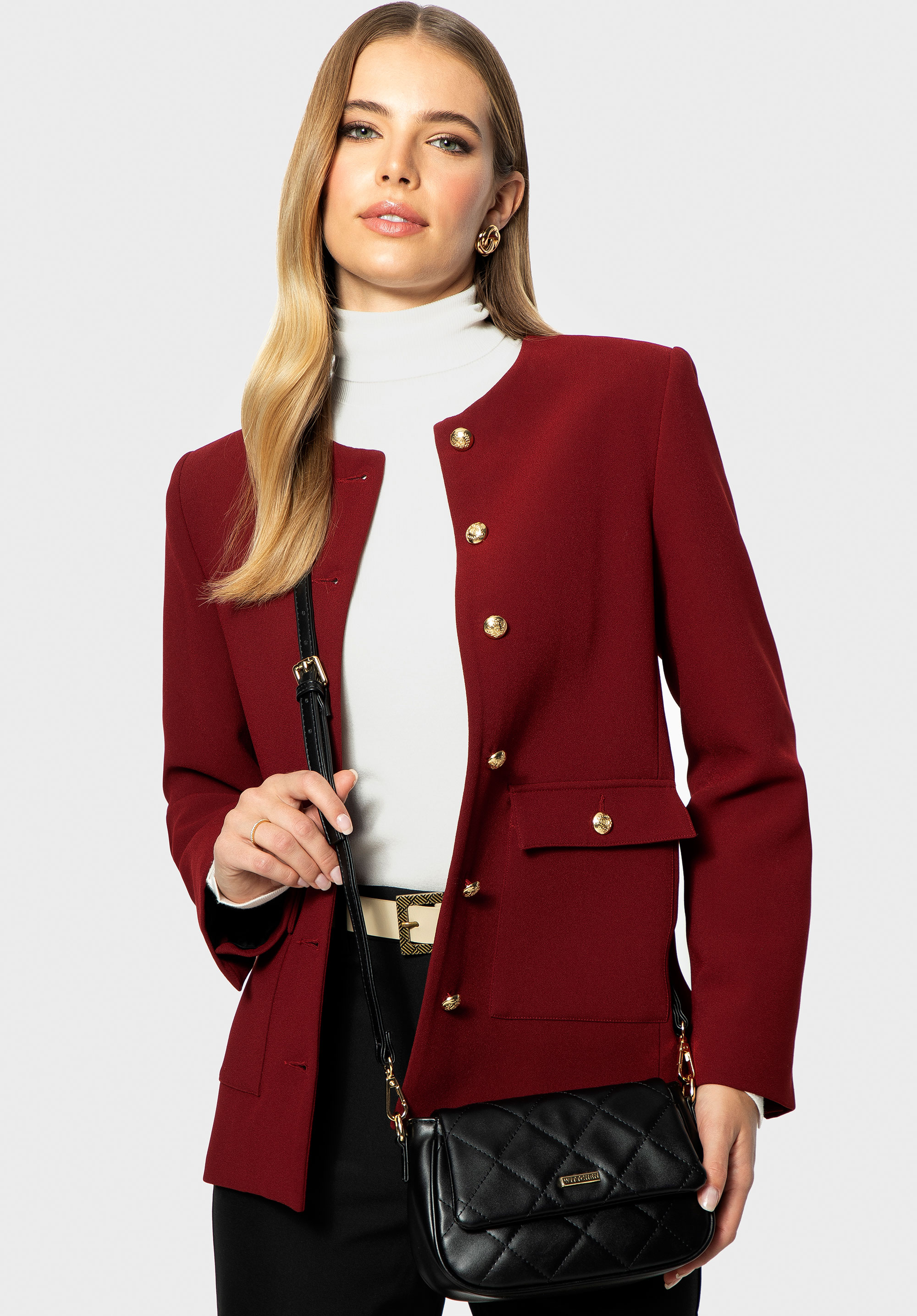 Dámská prošívaná crossbody kabelka z umělé kůže, černá, 29-4Y-609-1, Obrázek 1