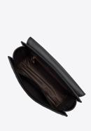 Dámská prošívaná kožená kabelka  s lemovanou klopou, černá, 98-4E-209-1, Obrázek 4