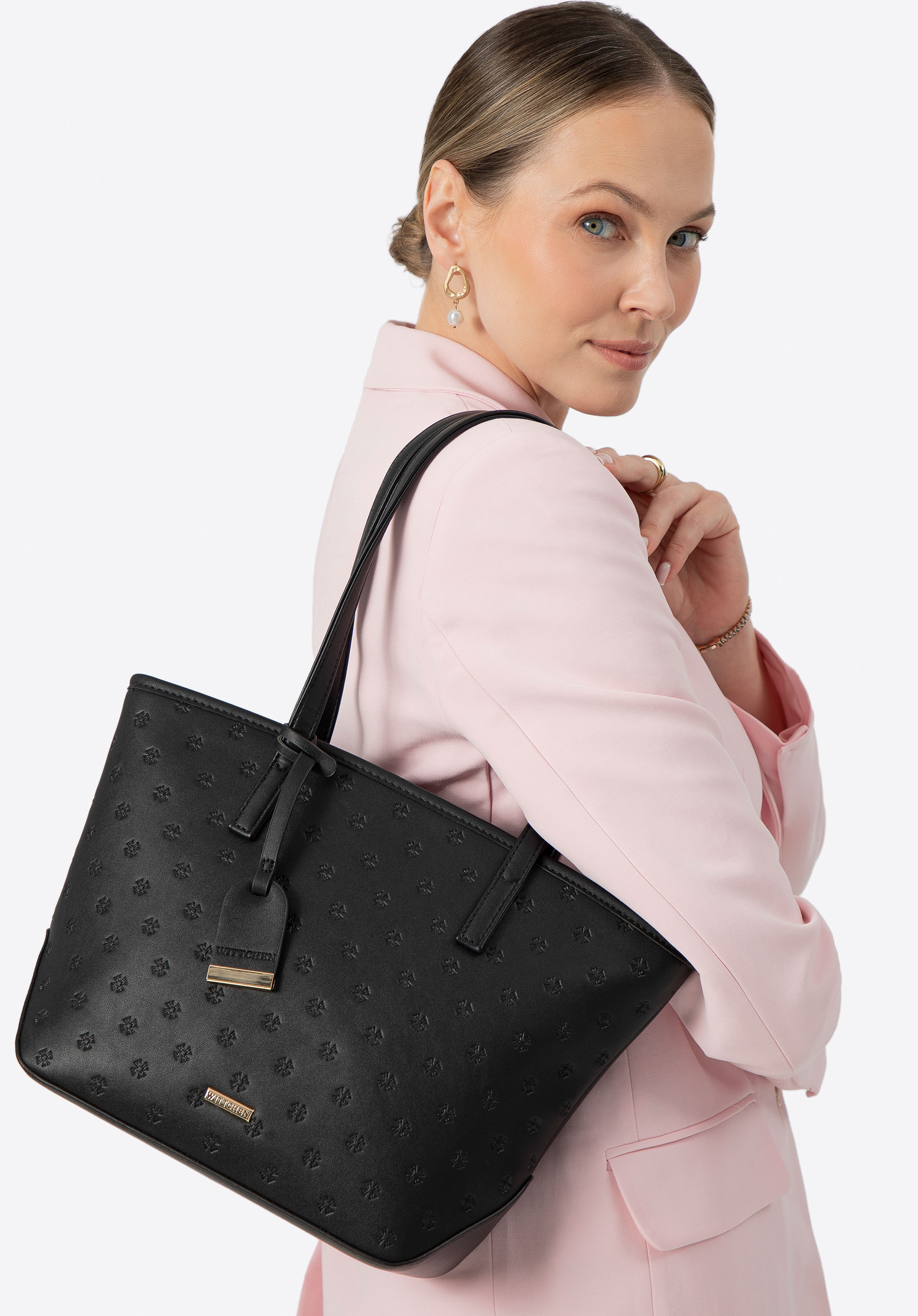 Dámská shopper taška z umělé kůže, černá, 100-4Y-218-1, Obrázek 1