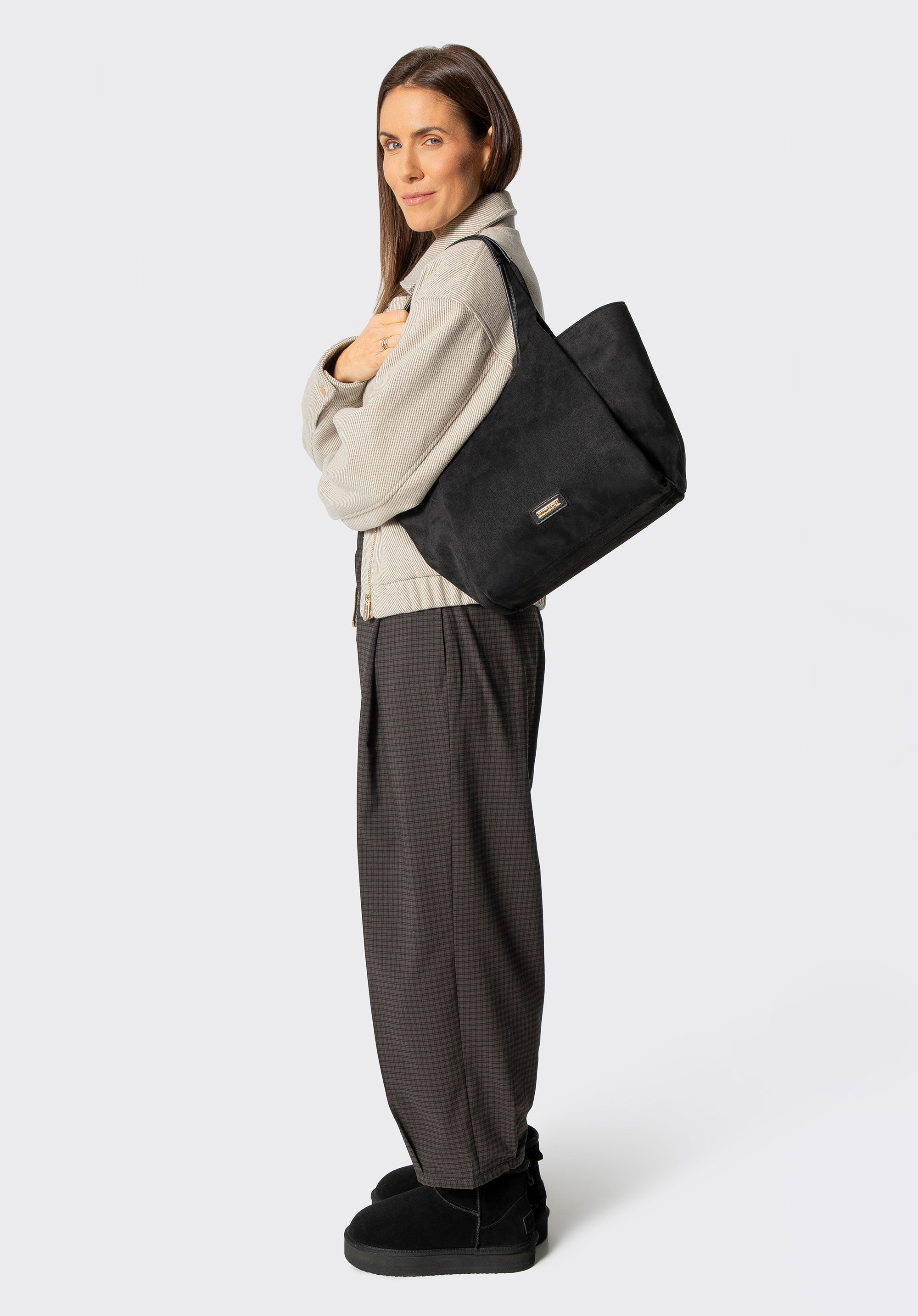 Dámská taška s leopardím vzorem, černá, 101-4Y-415-1, Obrázek 1